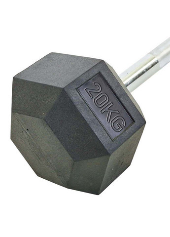 Штанга фиксированная прямая обрезиненная Rubber Hexagon Barbell TA-6230 20 кг FDSO (286043703)