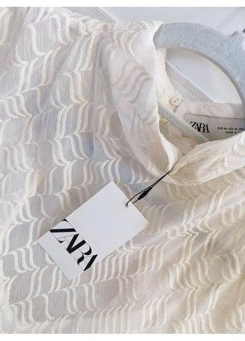 Белое длинное платье с вышивкой zw коллекция Zara