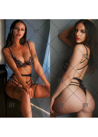 Черный демисезонный черное кружевное белье нижнее с поясом для чулок с подтяжками. черный комплект нижнего белья прозрачный China