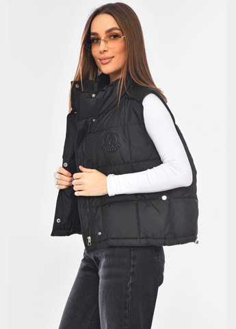 Жилетка женская однотонная черного цвета Let's Shop (326960669)