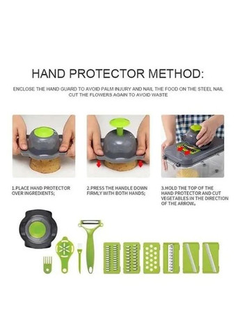 Овощерезка многофункциональная Veggie Slicer 22 в 1 набор для нарезания овощей и фруктов с насадками и друшляком No Brand (330758593)