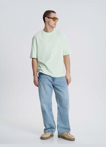 Салатовая футболка мужская светло-бежевого цвета с коротким рукавом Роза