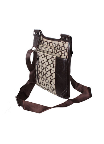 Мужская сумка из кожзама 303805 коричневая No Brand (370848314)