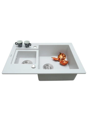 Мийка кухонна гранітна GRANZE PGG 506-67 WHITE PERFELLI (382791773)