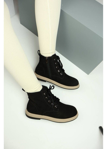 Зимние 580 ботинки зимние черные замшевые Yimeili из натуральной замши