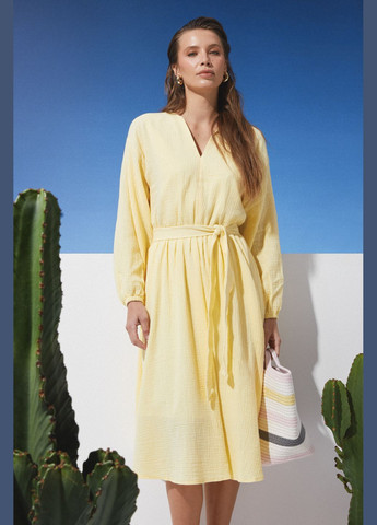 Жовтий повсякденний сукня ST-Seventeen однотонна