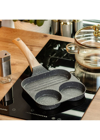 Сковорода для завтрака алюминиевая 19*19*2 см, серая Breakfast HP39571C No Brand (373427105)