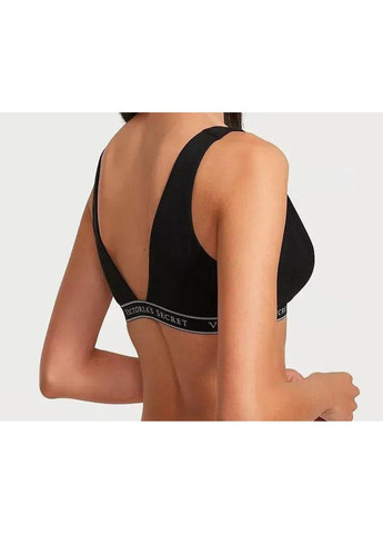 Чёрный бралет cotton wireless lounge bra черный Victoria's Secret