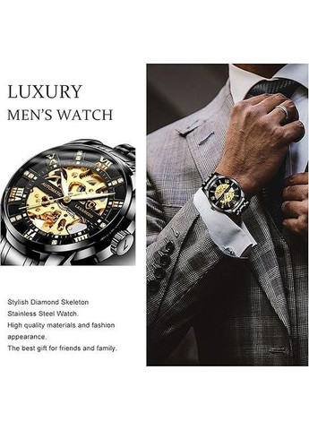 Мужские наручные часы LAWAREDO, скелетон, механические, из нержавеющей стали, водонепроницаемые, черного цвета Атма (372448577)