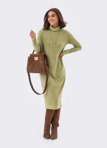 Мятное кэжуал платье-гольф мятного цвета с поясом Dressa однотонное