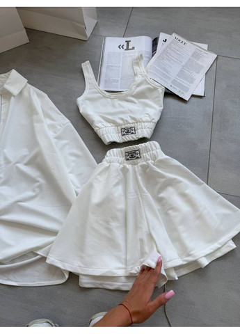 Жіночий костюм-трійка зі спідницею та топом Україна (351386302)