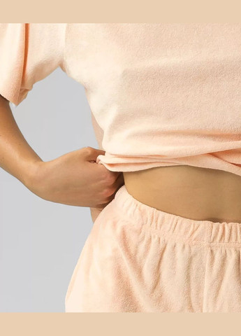 Персиковая всесезон женская пижама футболка + шорты Atlantic