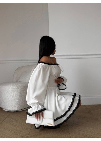 Білий кежуал сукня N.Family однотонна