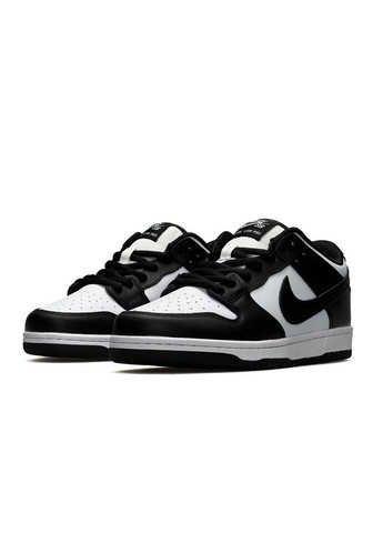 Чорні Осінні кросівки чоловічі nike sb dunk low retro white black v2 найк сб данк No Brand
