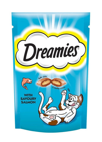 Ласощі для котів Dreamies Cat подушечки зі смаком лосося 60 г 037962 EcoFood (267818538)