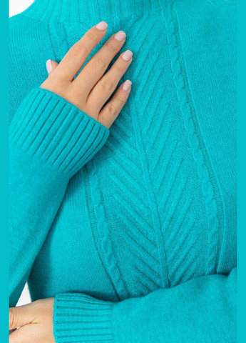 Бирюзовый зимний свитер женский, цвет светло-оливковый, Ager