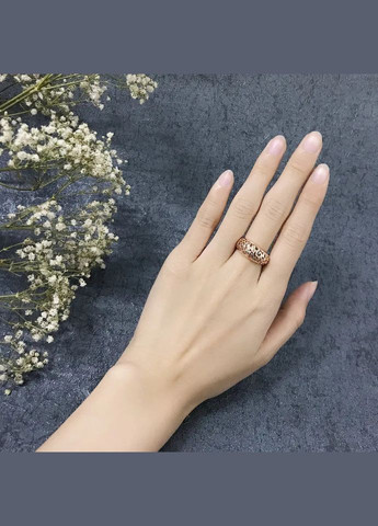 Кільце жіноче "Квіточки" ажурна. Розміри Рожева позолота 18К. Ювелірна біжутерія. No Brand (311222690)