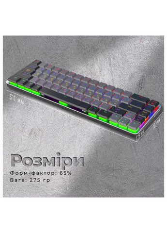 Клавіатура (MK122R) GAMEPRO MK122R Red Swich Low Profile Wireless Dark Gray (357491167)