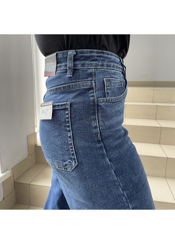 Джинси жіночі Baggy широкі стрейч завищена талія 33 сині No Brand - (361893695)