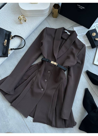 Коричневое повседневный, деловое платье-пиджак платье-жакет No Brand