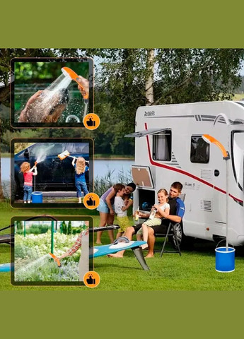 Душ портативний акумуляторний переносний для кемпінгу та дачі на Li-ion 2000 мАг Portable Outdoor Shower автономний з насосом No Brand (338597873)