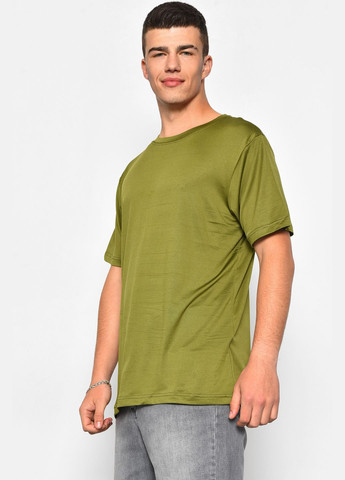 Хаки (оливковая) футболка мужская однотонная цвета хаки Let's Shop