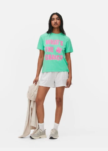 Футболка,зеленый с принтом, Primark - (346515129)