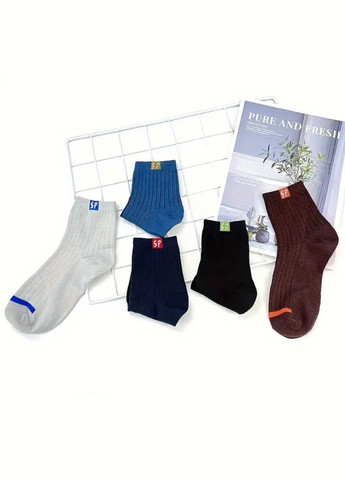 Чёрные набор цветных носков 5 пар с антибактериальной защитой от запаха мужских р. 38-43 5 пар (303725262)