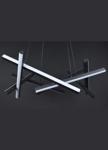 Люстра светодиодная подвесная LED светильник для квартиры на потолок лэд с пультом 27993 Черный 30-100х67х67 см. Sunnysky (364502220)