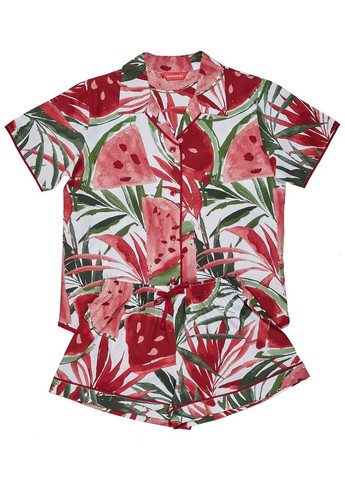 Красная всесезон пижама для девочки 7095 рубашка + шорты Cyberjammies Mel