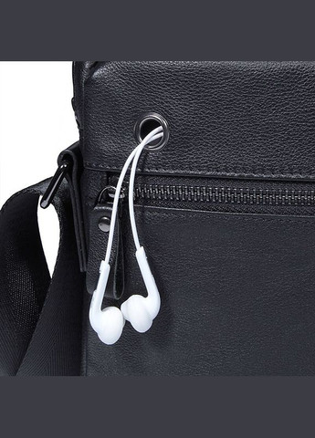 Шкіряна сумка крос боді чоловіча месенджер через плече чорна 14486 Vintage (329198775)