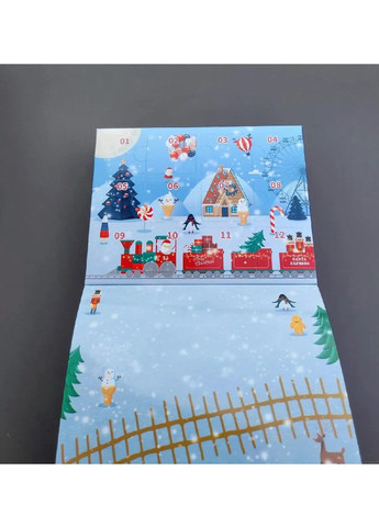 Подарунковий новорічний конструктор адвент календар комплект будівельних блоків 544 деталі 12 віконець (481352-Prob) Unbranded (361132388)