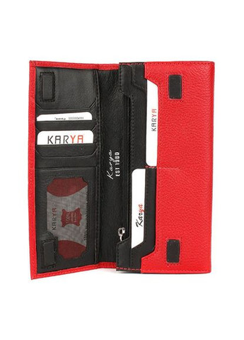 Кошелек женский кожаный красный середина черная 1101-4645 Karya (336377923)