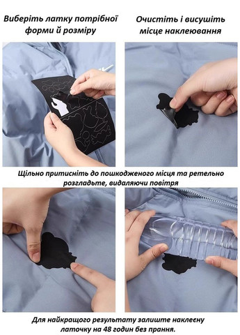 Набір фігурних самоклеючих латок 18 шт на листі 20×15 см водостійкі заплатки для ремонту одягу чорні No Brand (346122756)