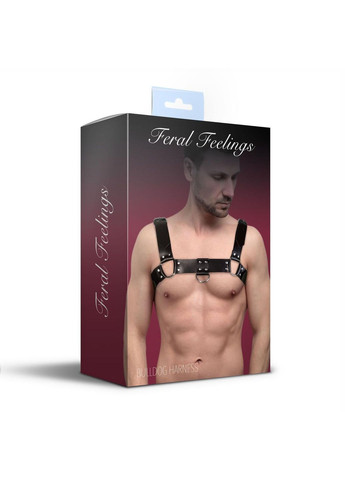 Мужская портупея на грудь из натуральной кожи Feral Feelings - Bulldog Harness Black No Brand (303886971)