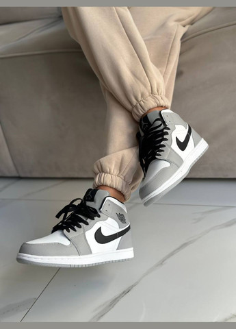 Кросівки зимові жіночі і чоловічі Nike Air Jordan 1 winter gray white fur | Найк Аір Джордан 1 сірі білі з хутром No Brand сірі зими (308072595)