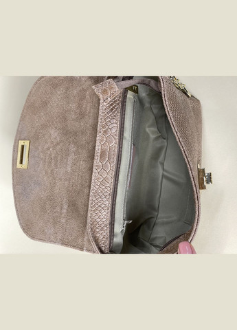 Сумка жіноча Італія, натуральна шкіра та замш, з фактурою змія, кросбоді через плече, елегантна Firenze Кросбоді (341251998)