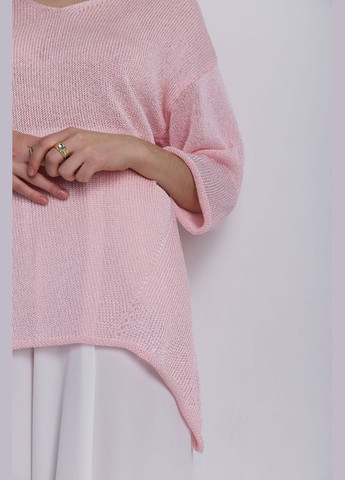Розовый демисезонный асимметричный джемпер свободного кроя (2728) Triko Bakh