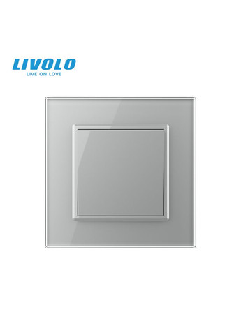 Кнопковий вимикач без фіксації Дзвінковий вимикач Імпульсний вимикач сірий скло (VL-C7FCMH-2IP) Livolo (370985007)