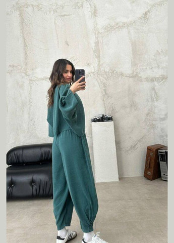 Нежный оливковый прогулочный костюм двойка (рубашка+юбка) в размере 42-46, универсальный летний костюм 2-ка No Brand 107 (292631956)