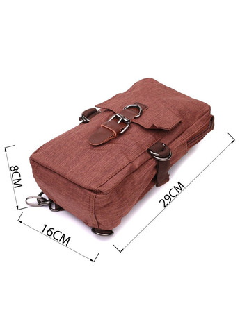 Сумка слінг чоловіча через плече щільного текстилю коричнева 22186 Vintage (362418114)