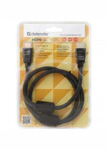 Кабель мультимедійний HDMI to HDMI 1m HDMI03PRO (87340) Defender hdmi to hdmi 1.0m hdmi-03pro (268144703)