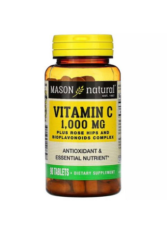 Vitamin C With Rose Hips And Bioflavonoids 1000 mg 90 Tabs Mason Natural (288050814)