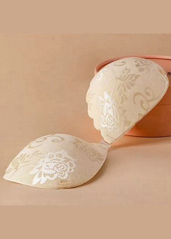 Бежевый бюстгальтер-невидимка fly bra g00d89 a с эффектом рush up без бретелей кружевной лиф 13шт Lesko