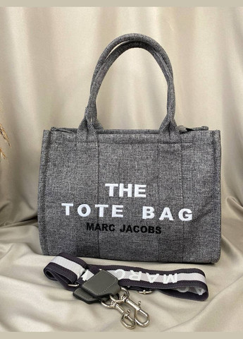 Стильная текстильная сумка из лого Marc Jacobs Tote Bag Grey Vakko (292675835)