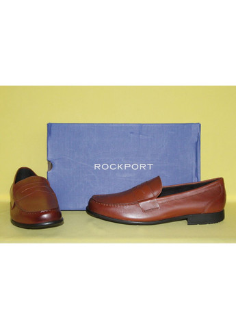 Коричневые туфли мужские, размер 50 Rockport без шнурков