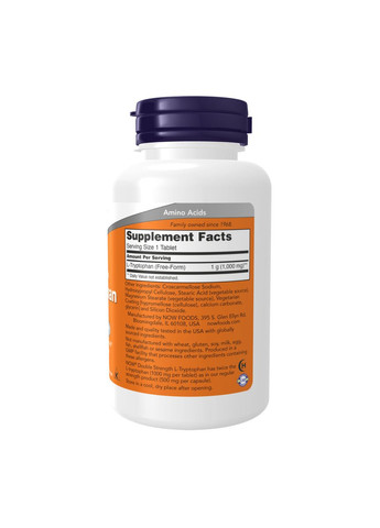 L-Tryptophan Double Strength 1000mg - 60 tabs Now Foods (369399853)
