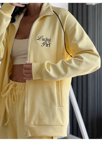 Женский костюм с вышивкой Lacky Girl из премиальной ткани, модель 075 DK/DL Мода без кордонів (355076523)