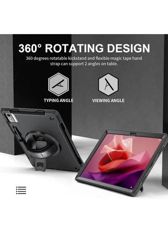 Чехол Rugged 3 Layers бронированный противоударный с защитой Tab P12 12.7 2023 TB370FU TB371FC Lenovo (394455879)