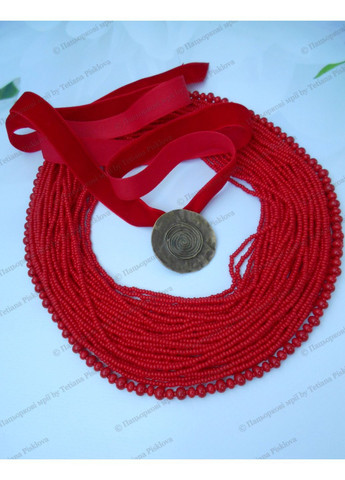 Ожерелье красное короткое с подвеской Пацьоркові мрії (369725123)